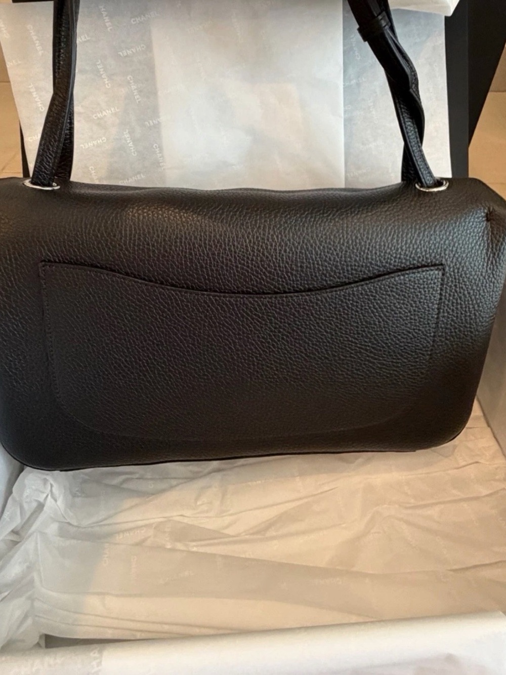 NEW 26S Chanel Black Grained Calfskin Maxi Blazy Flap Bag Handbag Small - Picture 8 of 16